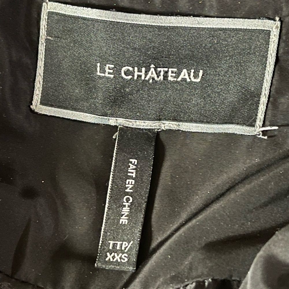 Le Château black long puffer jackets with faux fur trim hood - Picture 7 of 11